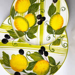 Load image into Gallery viewer, Blue or Green Stripe Lemon Plates
