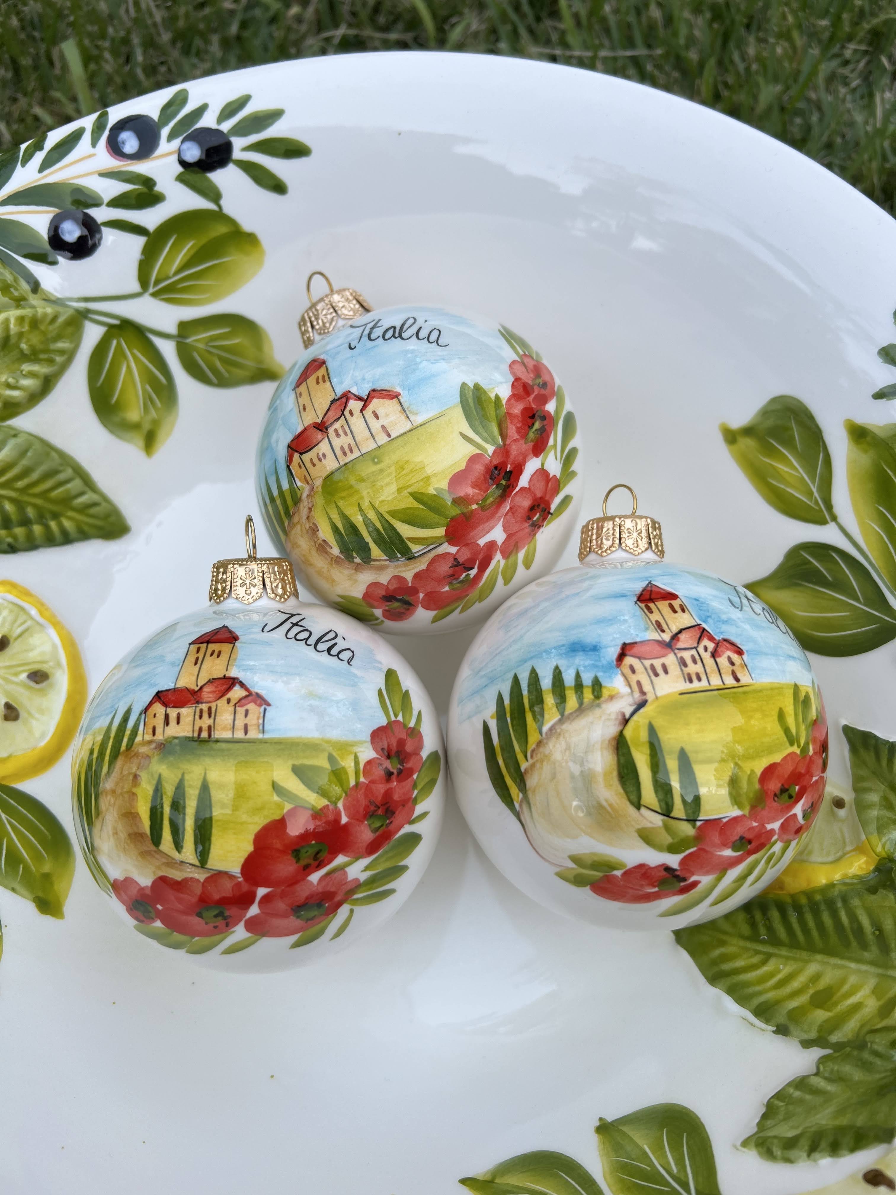Italian Scenes Ornament hand painted In Italy