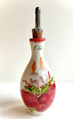 Load image into Gallery viewer, Christmas Candles w/ Red Bow Small Olive Oil Bottle
