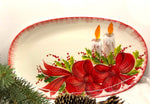 Load image into Gallery viewer, Christmas Platter Candles / Red Bows
