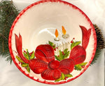 Load image into Gallery viewer, Christmas Serving Bowl with Candles / Red Bow
