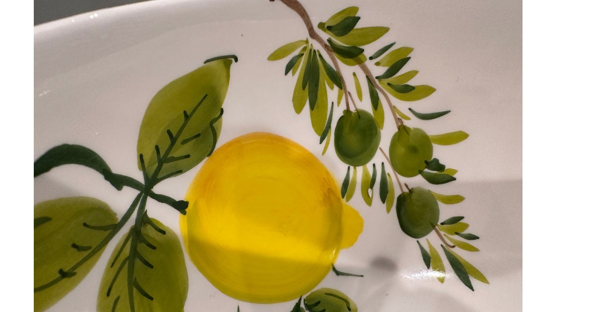 Lemon and Olive Bowl with Spout