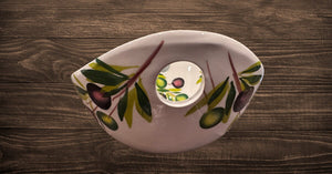 Black and Green Olive Bowls Hand Painted in Malta