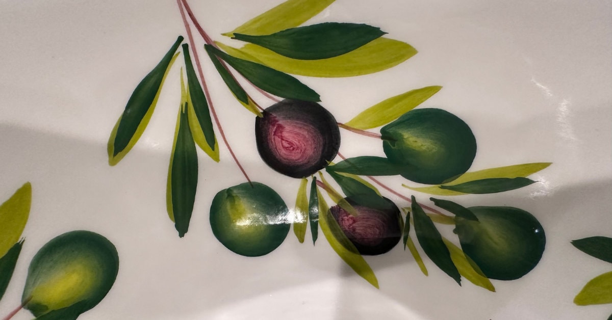 Black and Green Olive Bowls Hand Painted in Malta