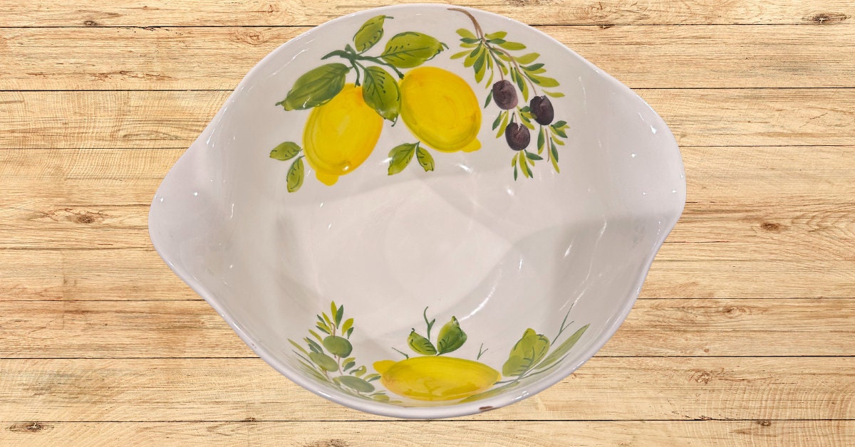 Lemon and Olive Bowl with Spout