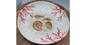 Hand Painted Coral Design Dishes