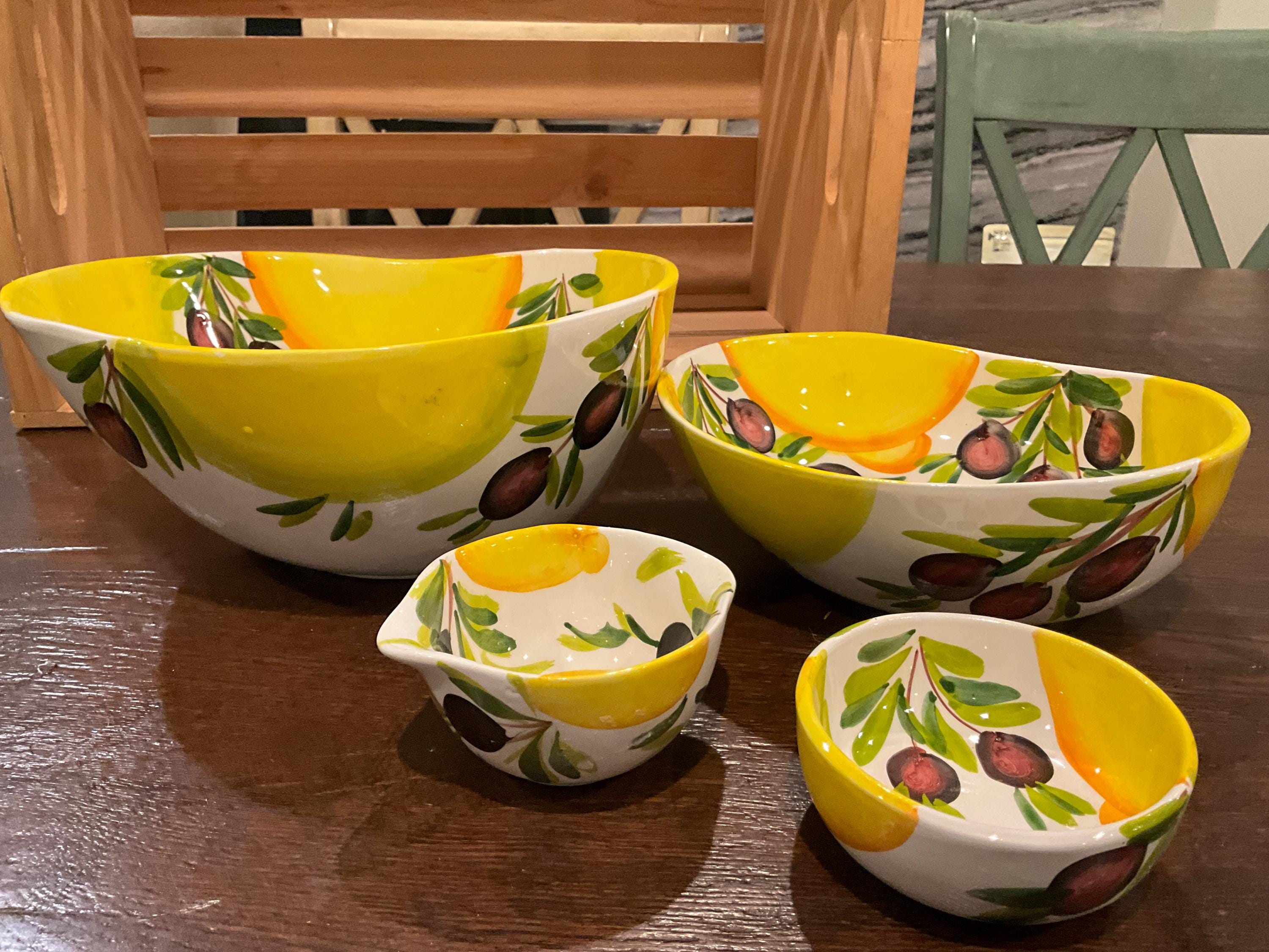 Hand Painted Maltese Medley Serving Bowls