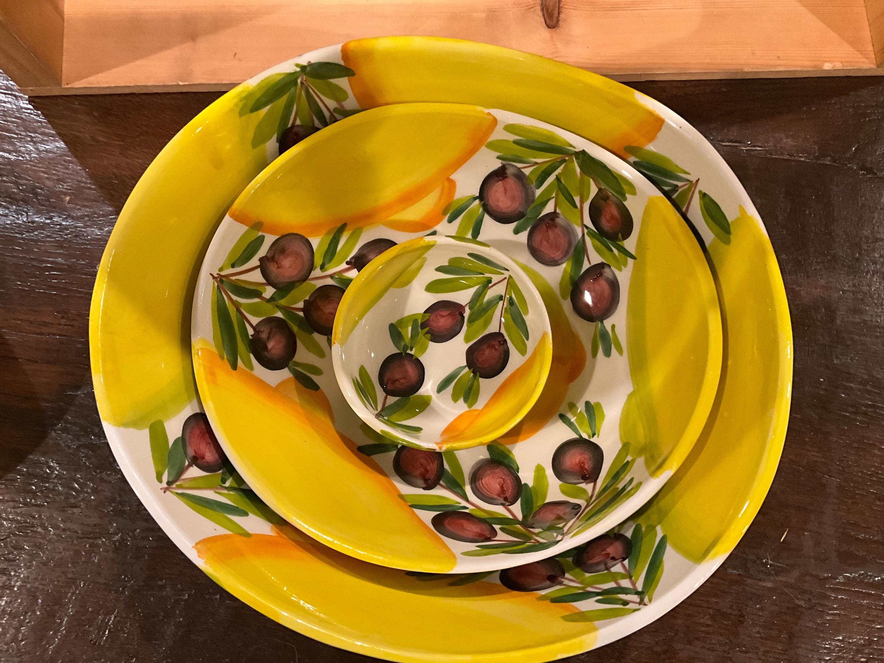 Hand Painted Maltese Medley Serving Bowls