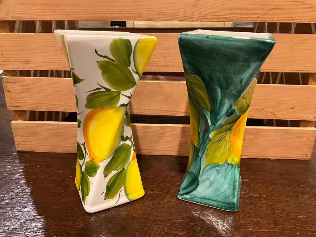 Italian-Inspired Beauty: Hand-Painted Lemon Vases