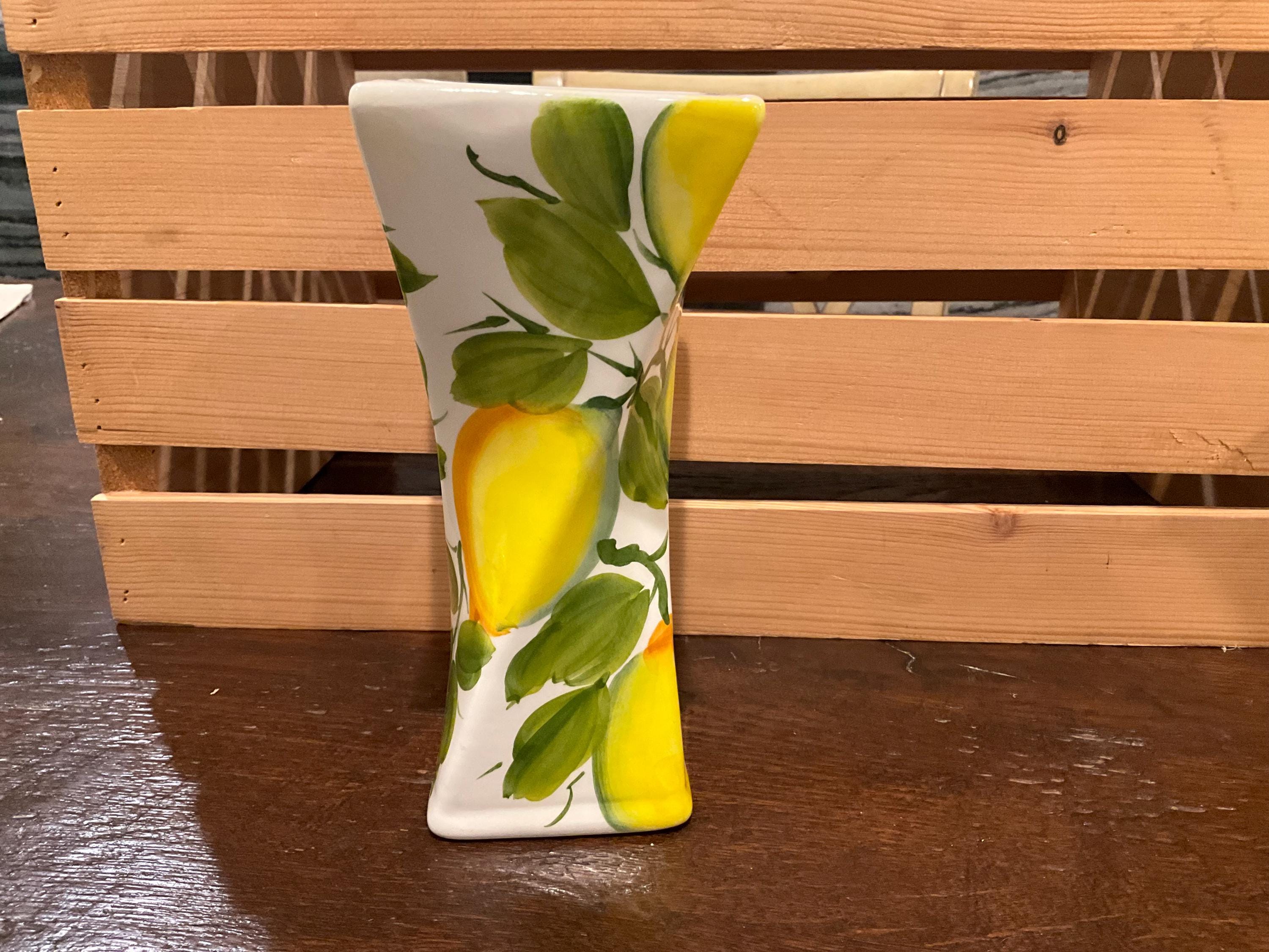 Italian-Inspired Beauty: Hand-Painted Lemon Vases