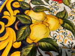 Load image into Gallery viewer, Hand-Painted Lava Table with Fruit Design: A Mediterranean Gem for Your Outdoor Space
