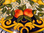 Load image into Gallery viewer, Hand-Painted Lava Table with Fruit Design: A Mediterranean Gem for Your Outdoor Space
