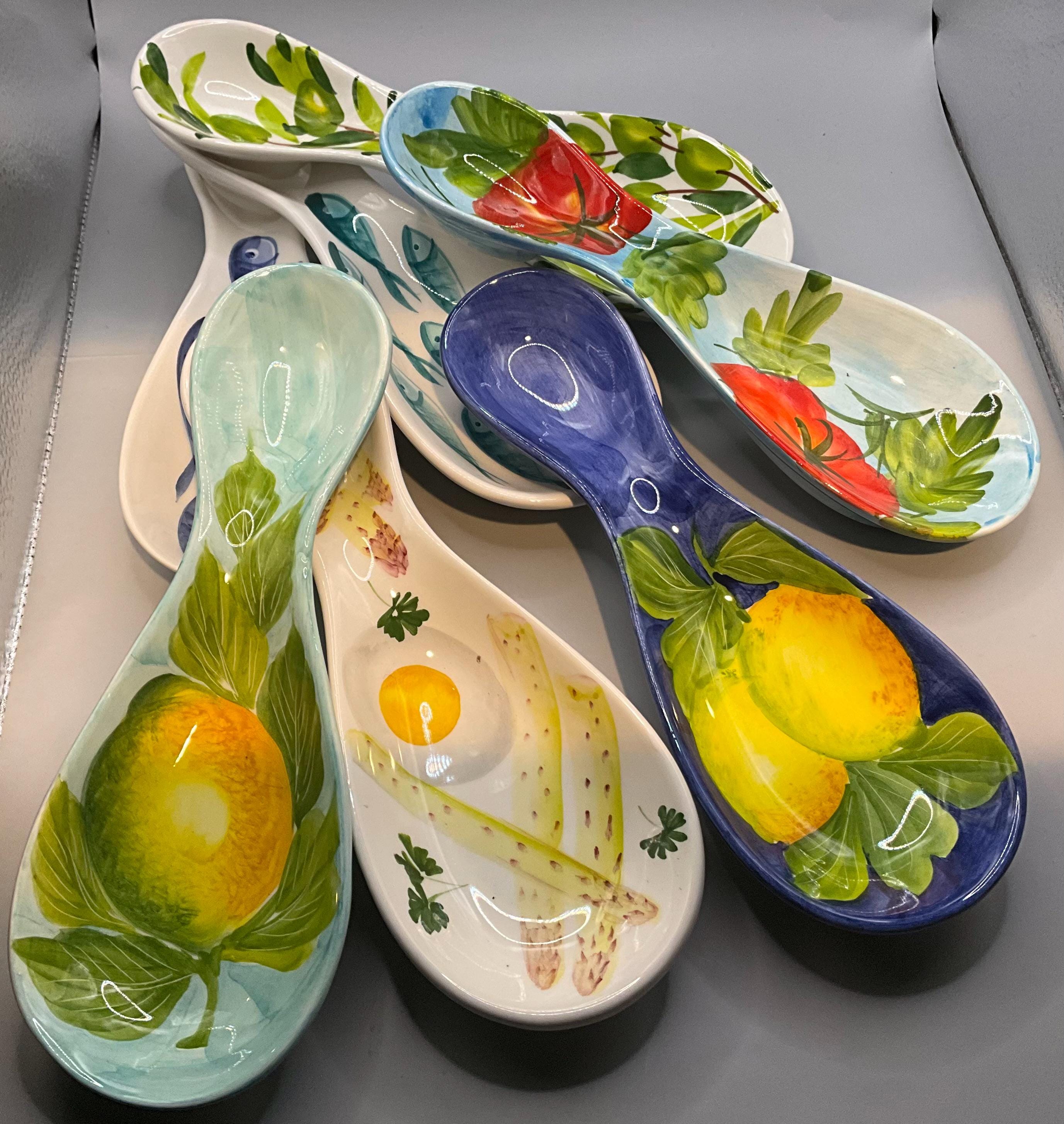 Beautiful Hand Painted in Italy Spoon Rests