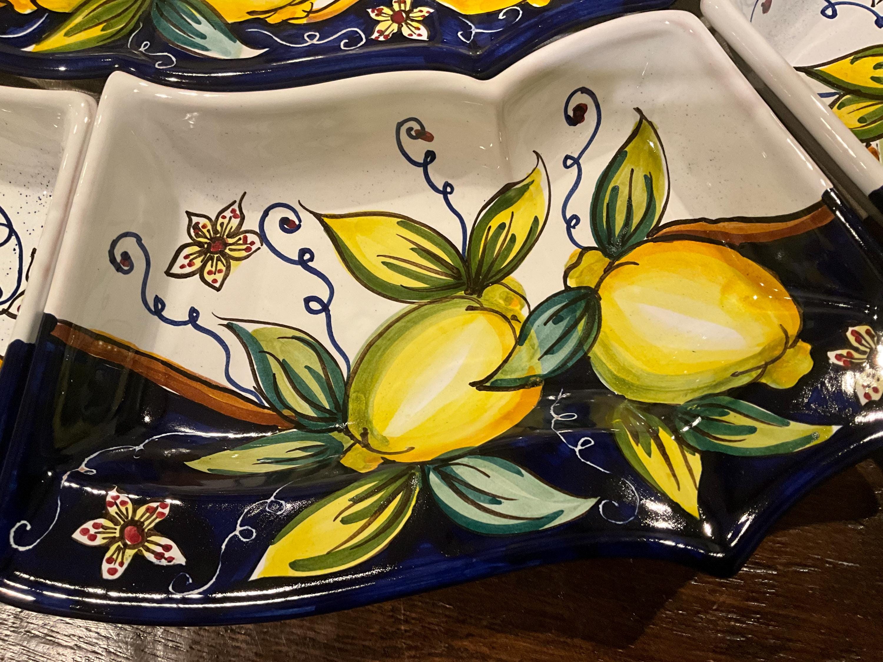 Hand-painted 7-piece antipasto serving sets