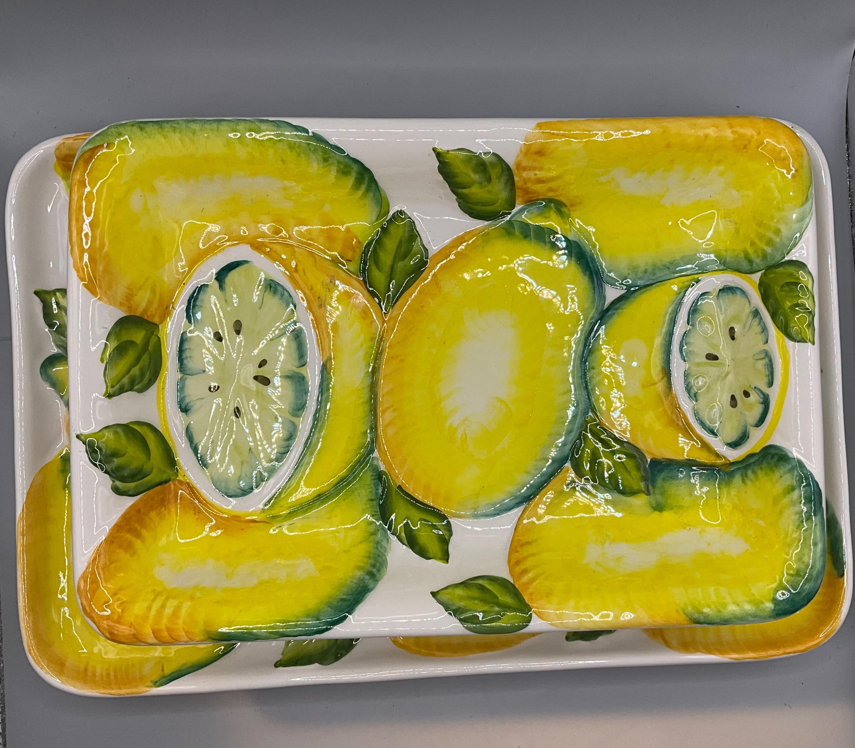 Beautiful Hand Painted Lemon Trays