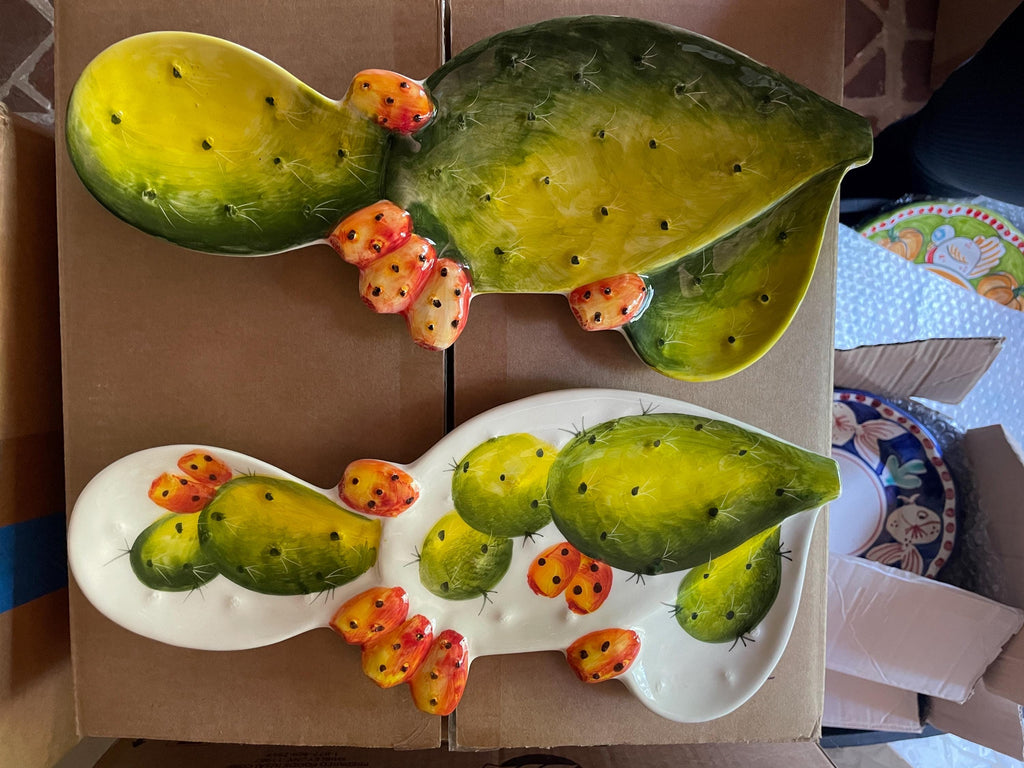Cactus appetizer tray small platter entry plate made in Italy