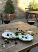 Load image into Gallery viewer, Hand-Painted Maltese Ceramic Olive Tray | Mediterranean Serving Dish | Artisan Pottery from Malta | Unique Kitchen Decor | Appetizer Platter
