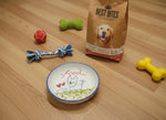 Load image into Gallery viewer, Hand Painted Italian Ceramic Dog Bowl - Scottish Terrier Design - Pet Food Water Dish - Dishwasher Safe - Multiple Colors
