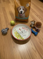 Load image into Gallery viewer, Hand Painted Italian Ceramic Dog Bowl - Scottish Terrier Design - Pet Food Water Dish - Dishwasher Safe - Multiple Colors
