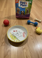 Load image into Gallery viewer, Hand Painted Italian Ceramic Dog Bowl - Scottish Terrier Design - Pet Food Water Dish - Dishwasher Safe - Multiple Colors
