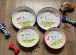 Load image into Gallery viewer, Hand Painted Italian Ceramic Dog Bowl - Scottish Terrier Design - Pet Food Water Dish - Dishwasher Safe - Multiple Colors
