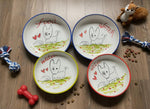 Load image into Gallery viewer, Hand Painted Italian Ceramic Dog Bowl - Scottish Terrier Design - Pet Food Water Dish - Dishwasher Safe - Multiple Colors
