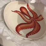 Load image into Gallery viewer, Octopus soup/pasta low rise bowl plates made in Italy
