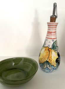 Italian Oil Bottle Bowl Set-Green