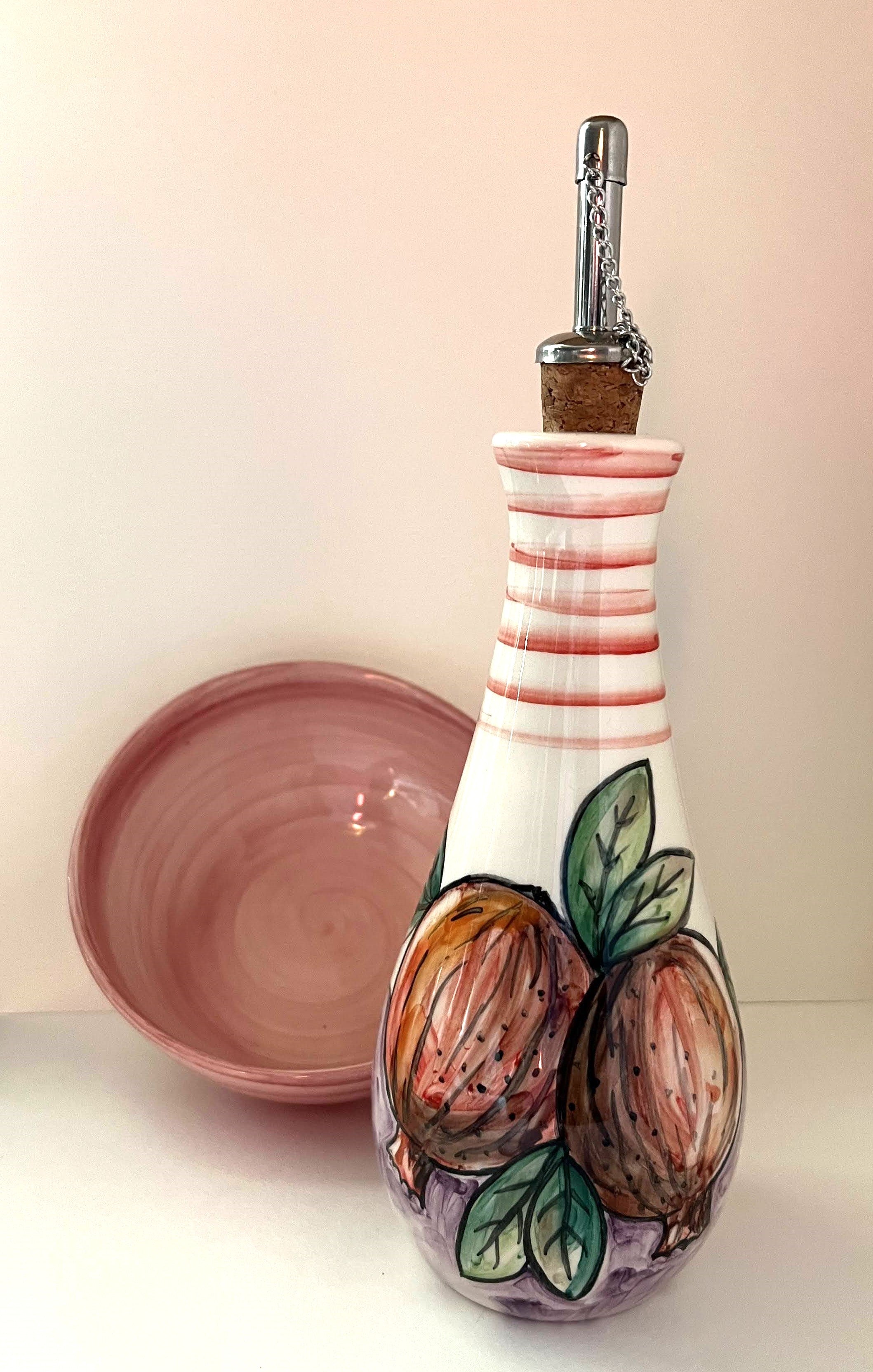 Oil Bottle Bowl Set-Pink