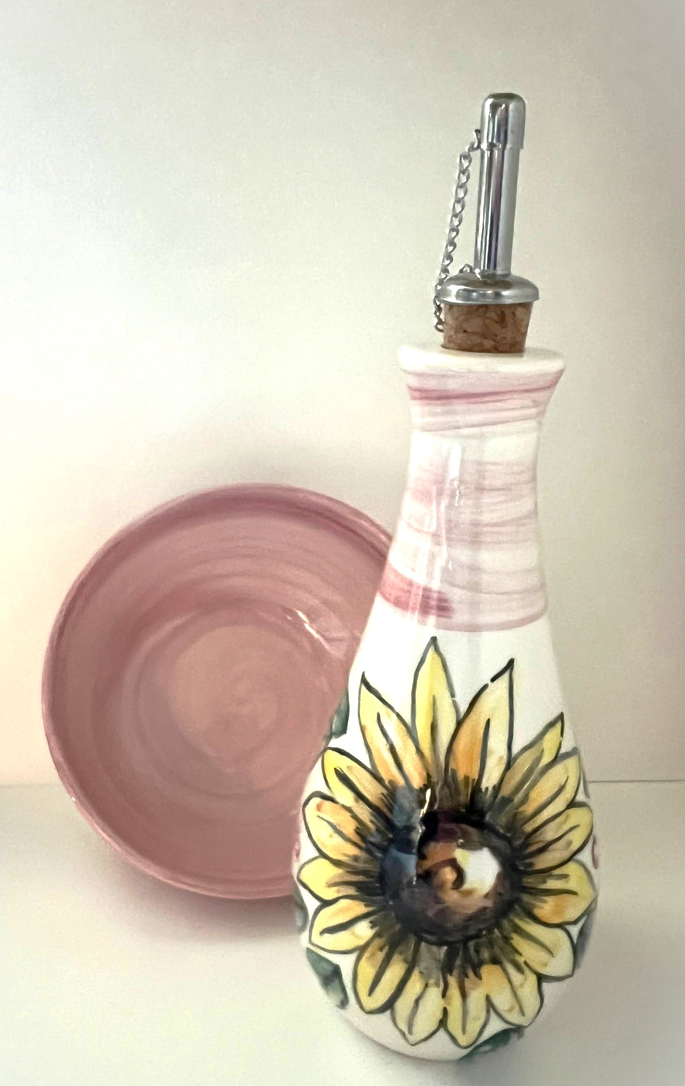 Oil Bottle Bowl Set-Pink