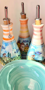 Load image into Gallery viewer, Italian Countryside Oil Bottle Bowl Set-Turquoise
