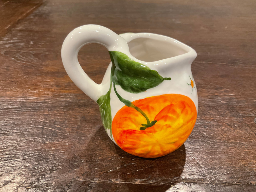 Vintage Orange Fruit Pitcher Ceramic