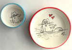 Load image into Gallery viewer, BW Cartoon Cat Ceramic Bowls
