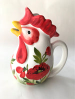 Load image into Gallery viewer, Rooster Pitcher w/ Poppy Flowers
