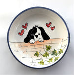 Load image into Gallery viewer, BW Peeking Dog Ceramic Bowls
