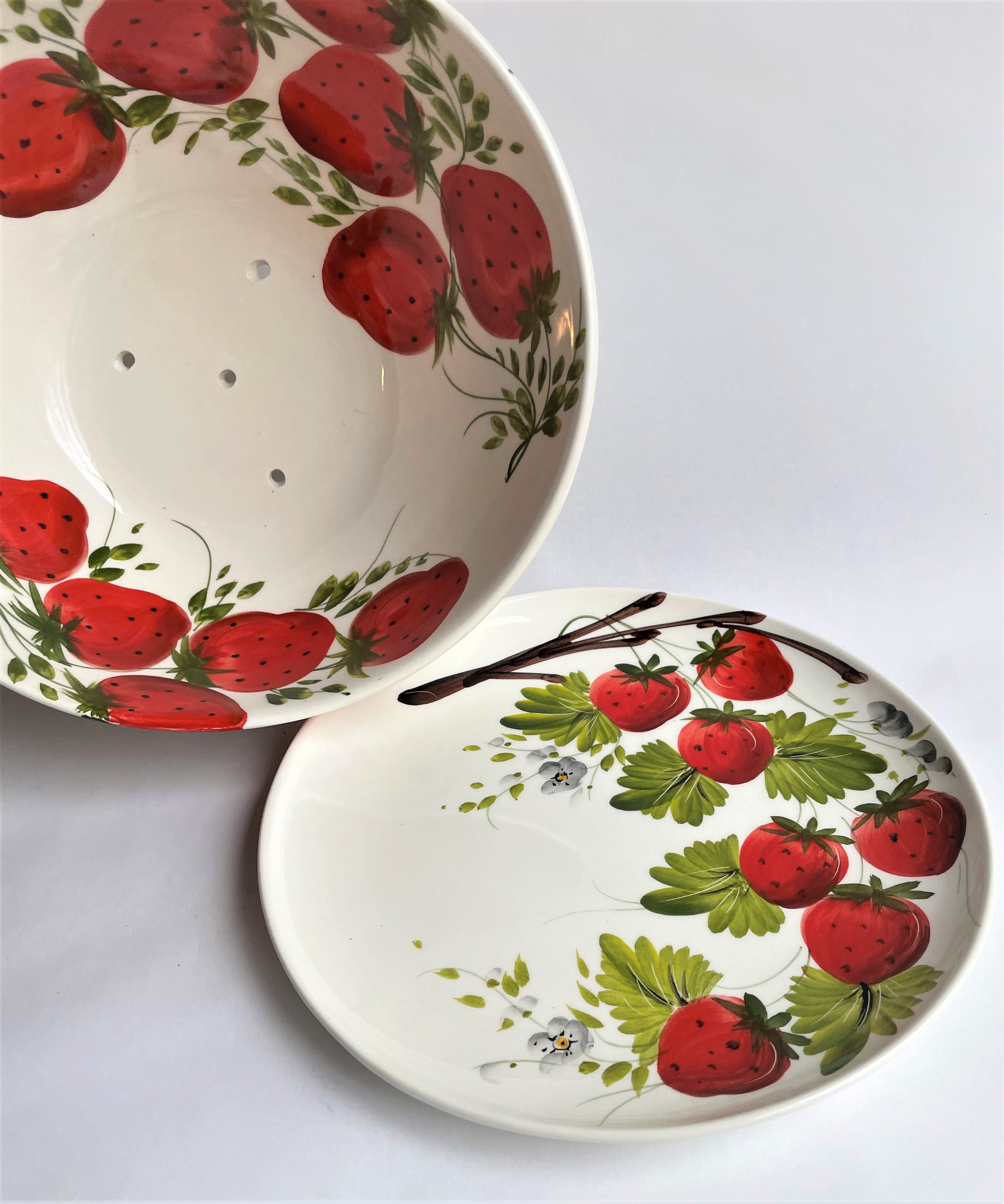 Strawberry Ceramic Colander Set