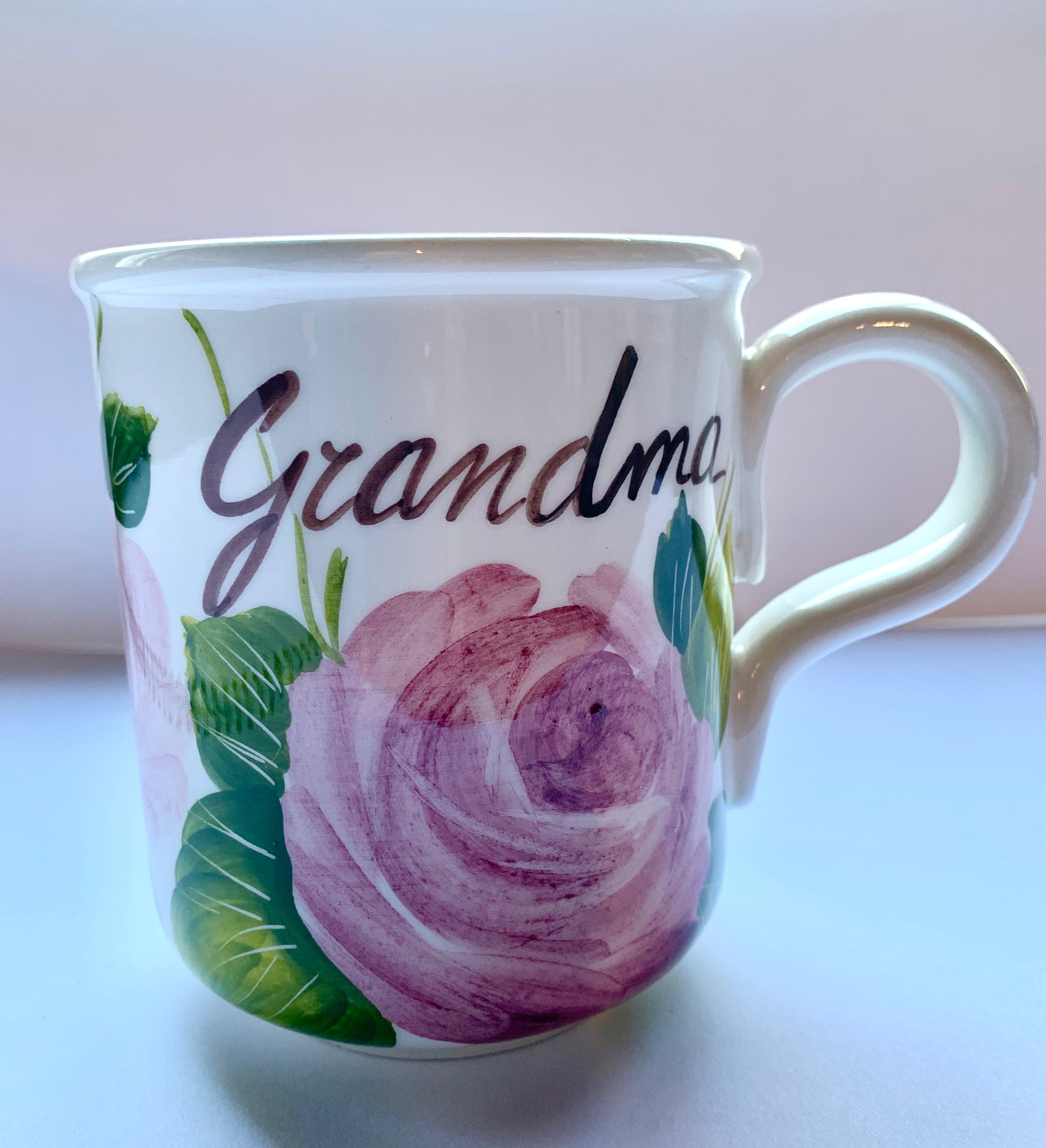 Pink Roses Grandma Mug