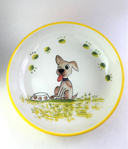 Winking Dog Ceramic Bowls