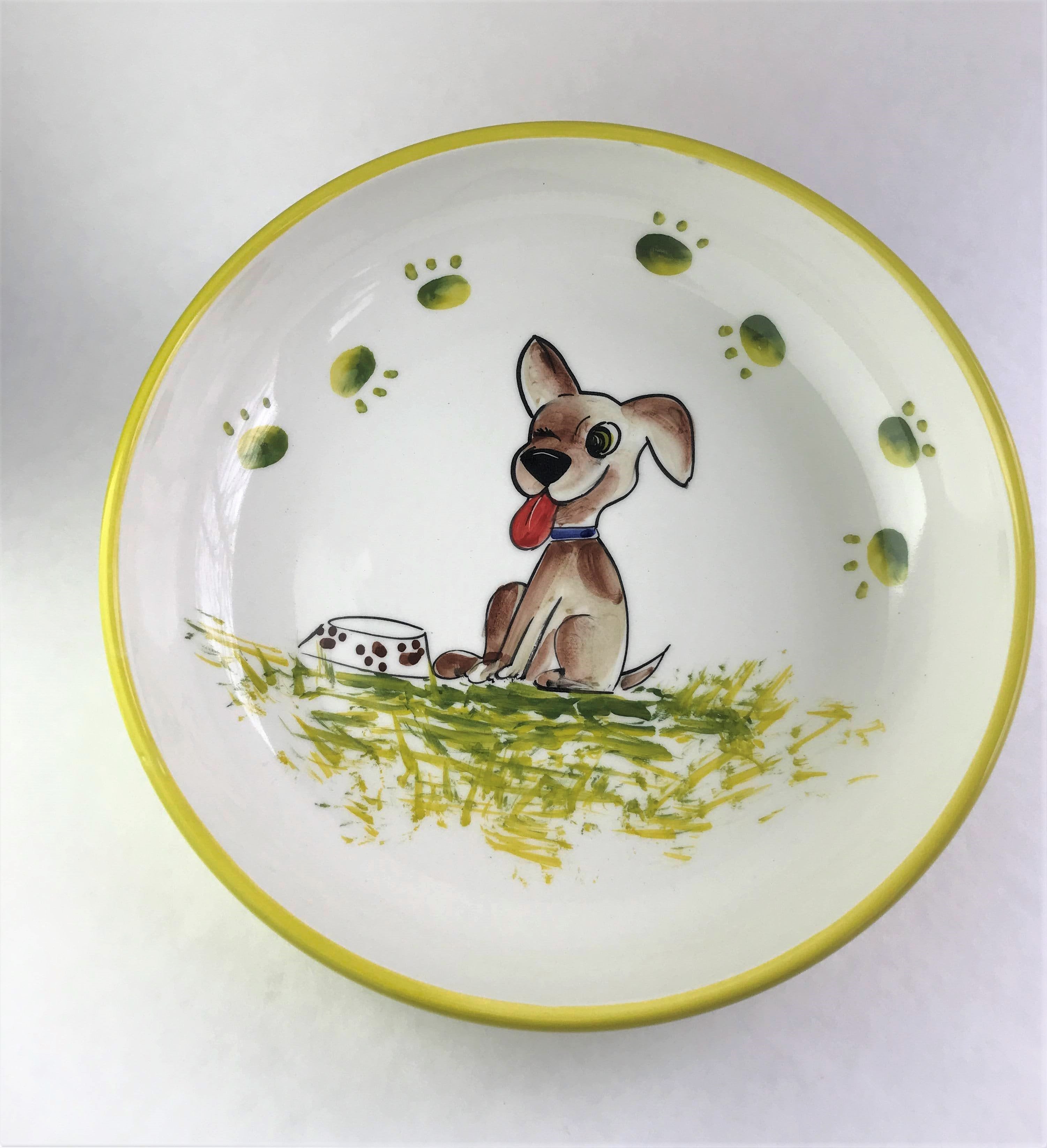 Winking Dog Ceramic Bowls