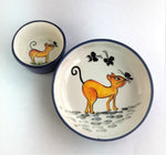 Load image into Gallery viewer, Cat w/ Butterfly Ceramic Bowls
