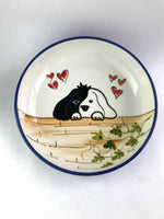 Load image into Gallery viewer, BW Peeking Dog Ceramic Bowls
