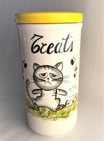 Load image into Gallery viewer, Striped Sad Cat Treat Cannister
