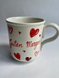 Good Morning / German Guten Morgan Mug Handmade hand-painted in Italy