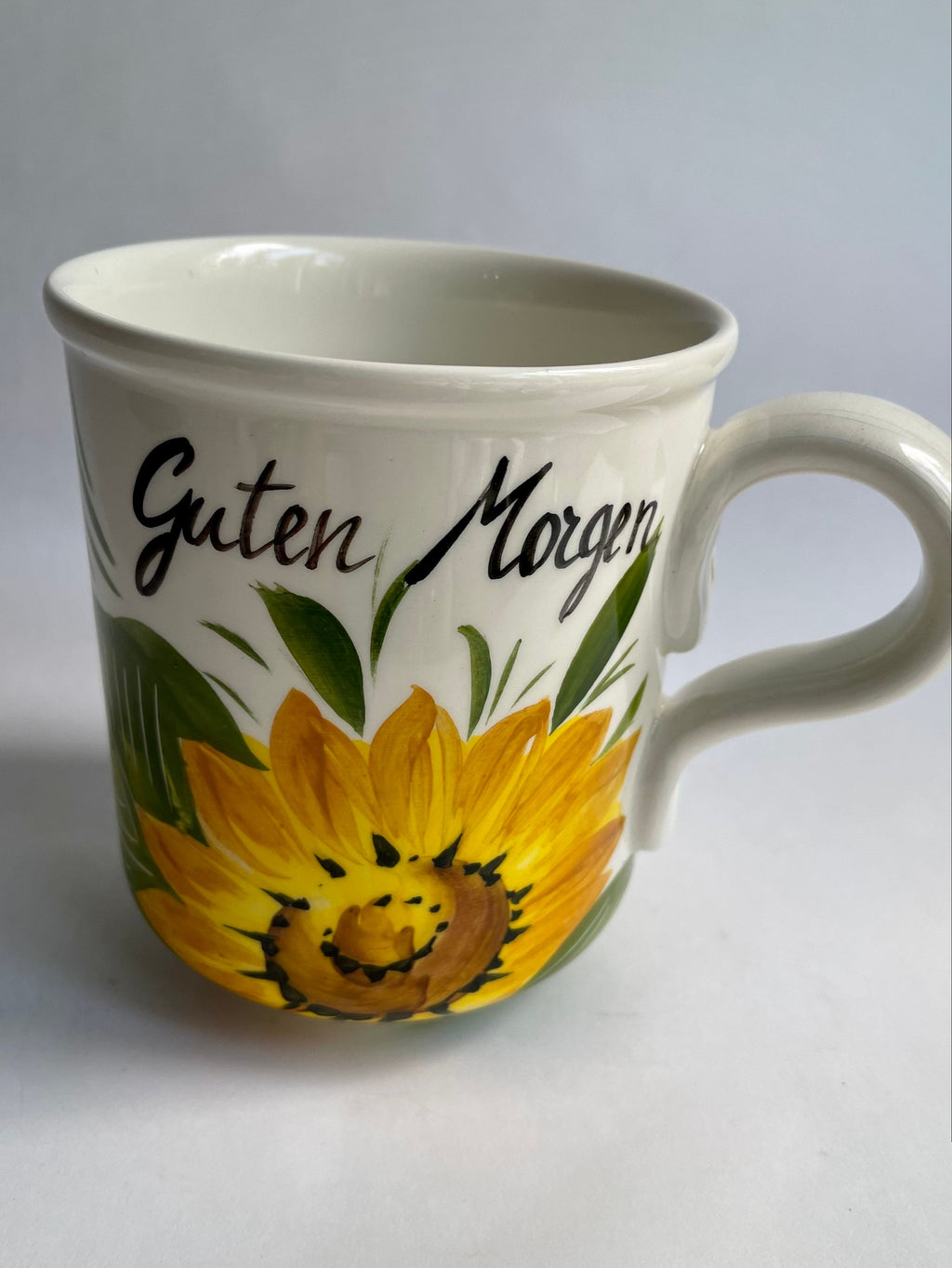 Good Morning / German Guten Morgan Mug Handmade hand-painted in Italy