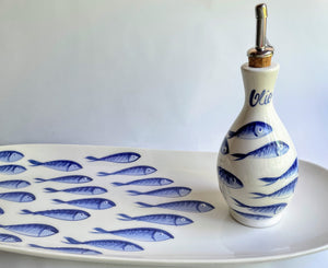 Small Blue Fish Olive Oil Bottle made in Italy