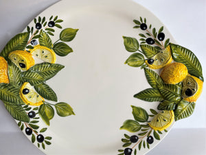 Italian Lemon Olive 3D Relief Platter