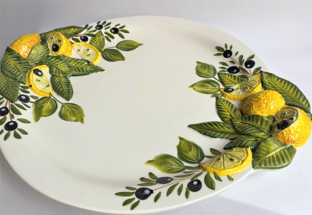 Italian Lemon Olive 3D Relief Platter