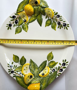 Italian Lemon Olive 3D Relief Platter