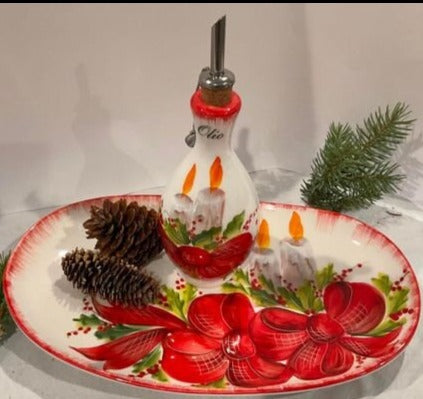 Christmas Serving Platter with Candles