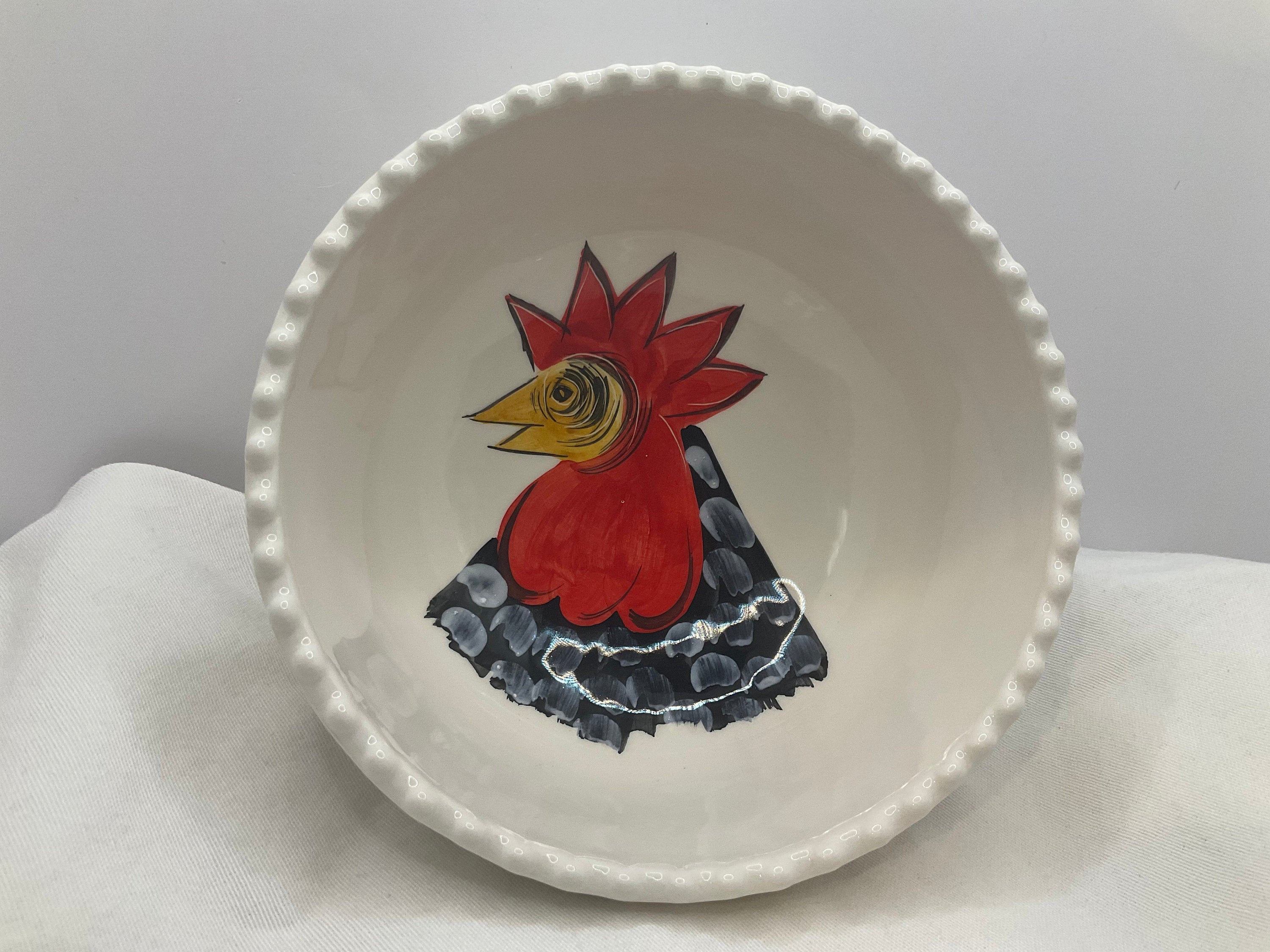 Chicken Ribbed Serving Bowl